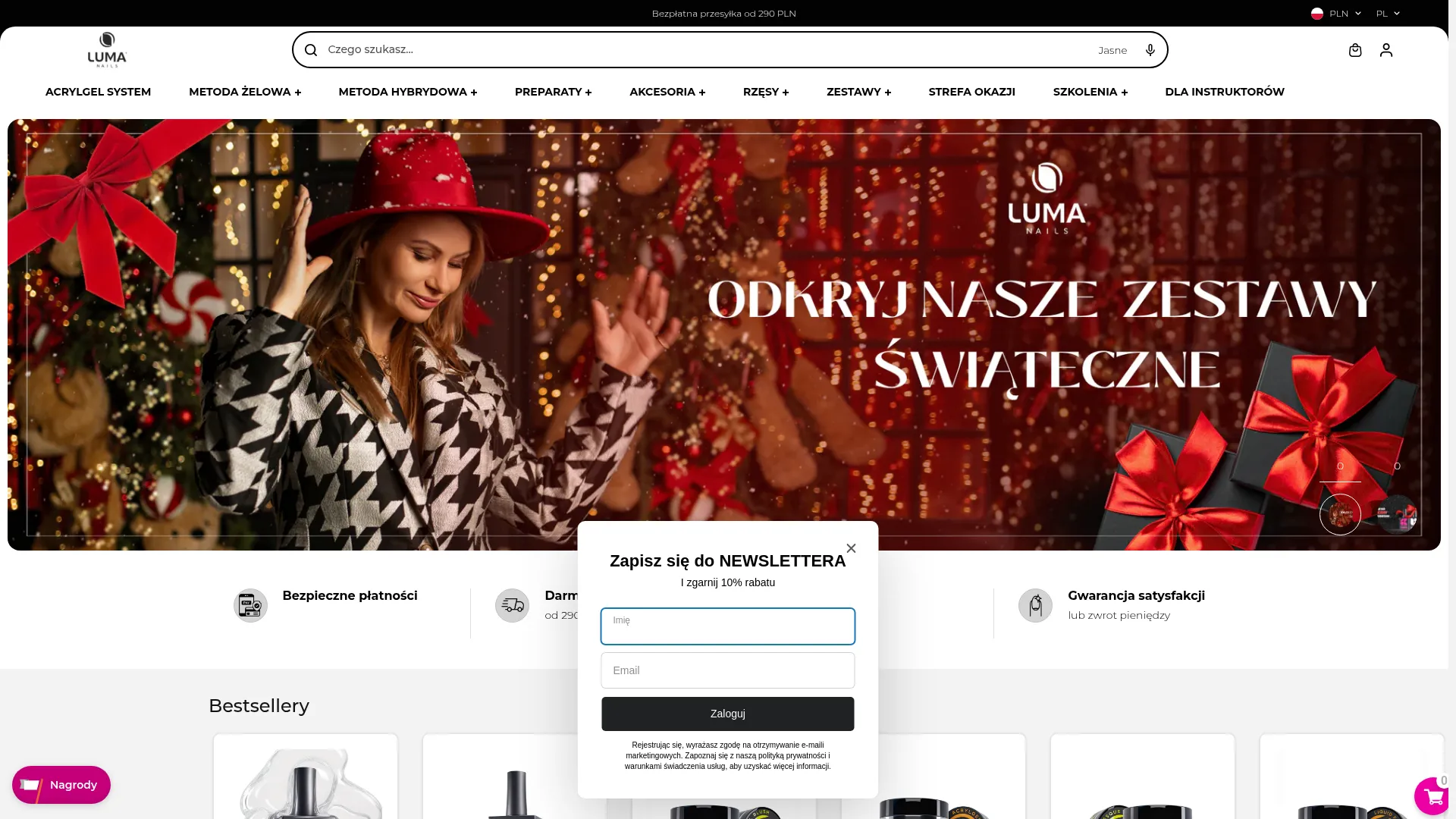 Zrzut ekranu strony firmy