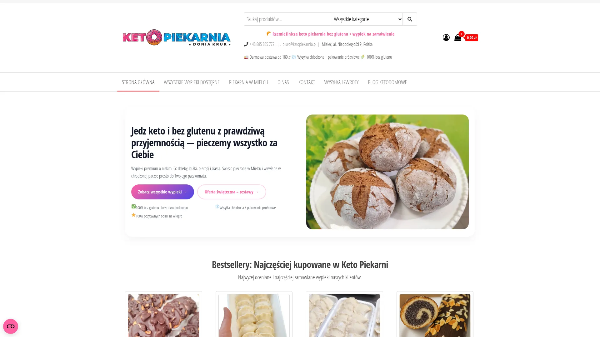 Zrzut ekranu strony firmy