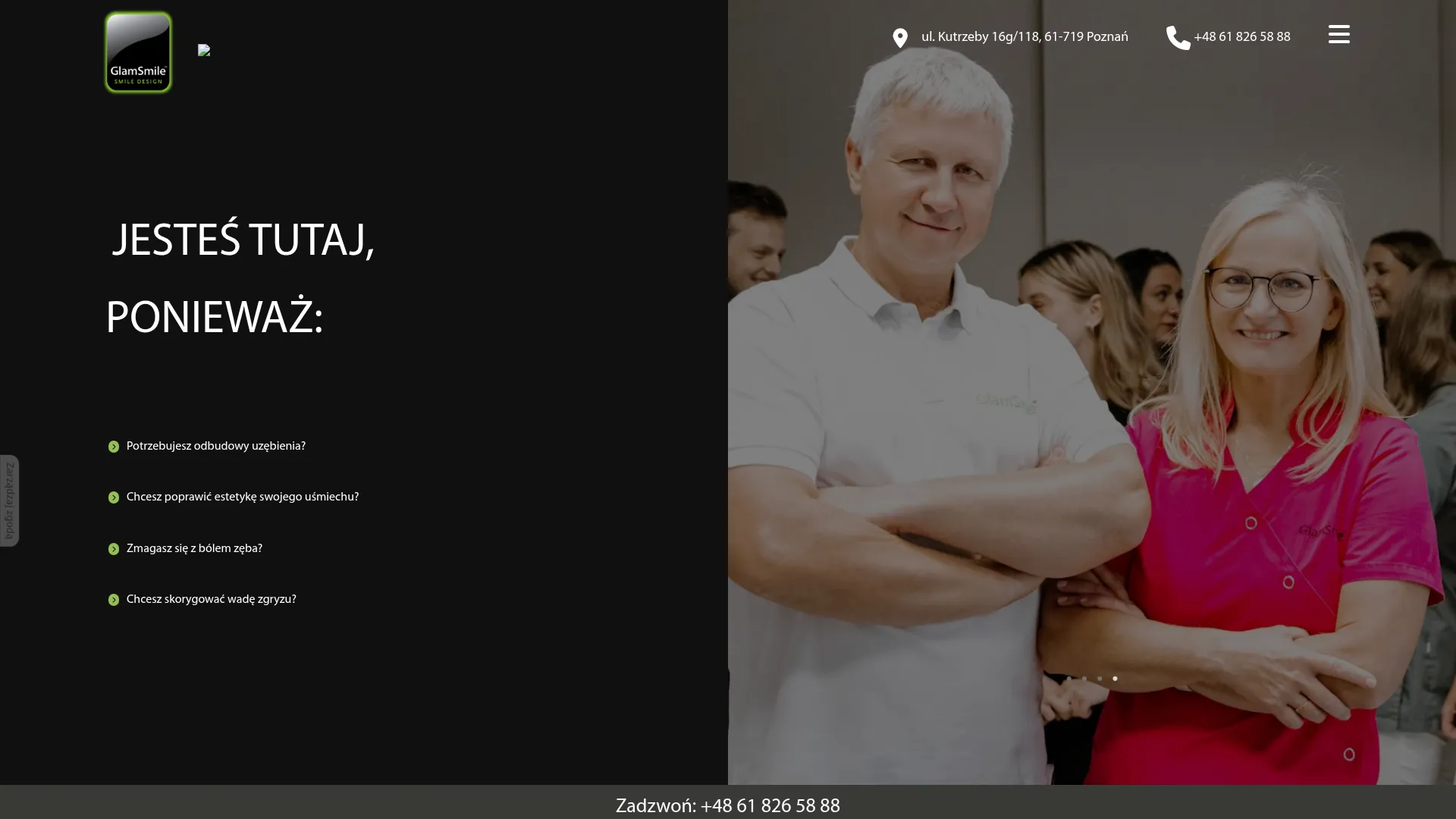 Zrzut ekranu strony firmy
