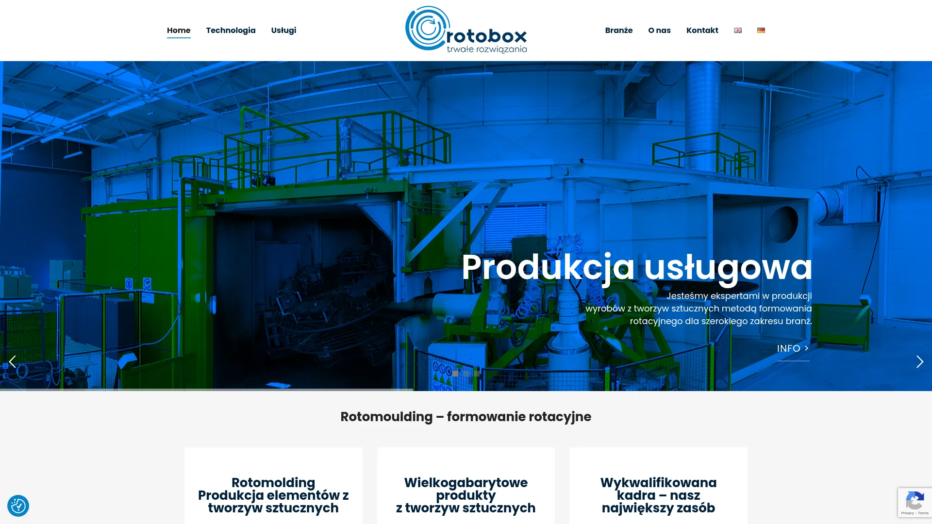 Zrzut ekranu strony firmy