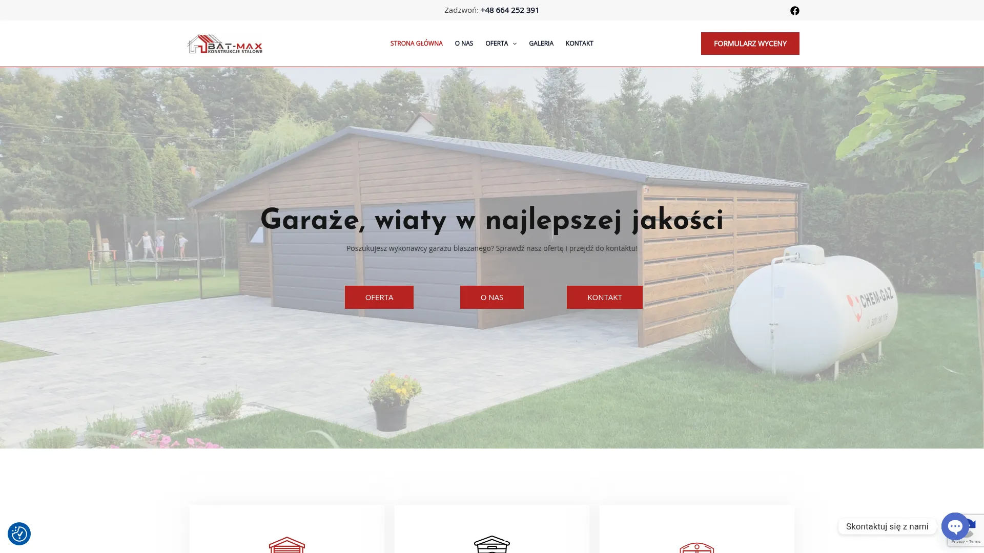 Zrzut ekranu strony firmy