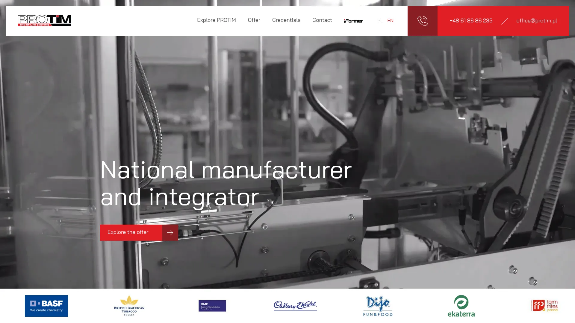 Zrzut ekranu strony firmy